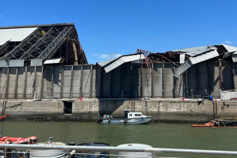 Puerto Bahía Blanca, Temporal, Destrozos