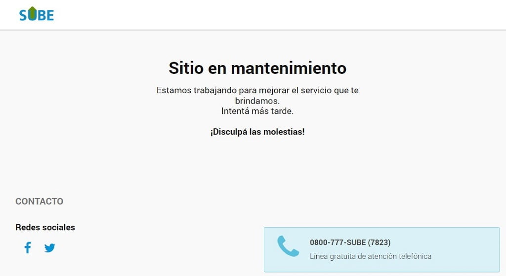 Web registro tarjeta SUBE