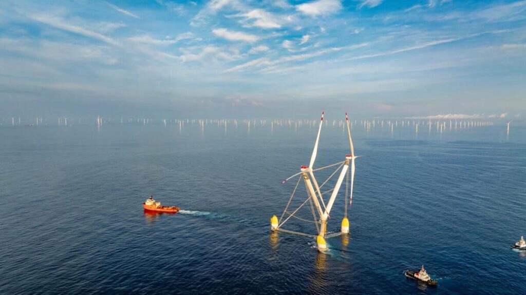 Energía eolica flotante en China, turbinas eólicas