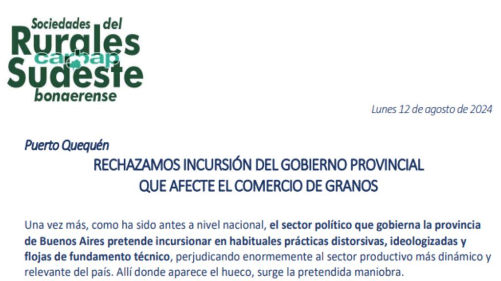 Puerto Quequén, Buenos Aires, Comercio de Granos, Sociedades Rurales del Sudeste