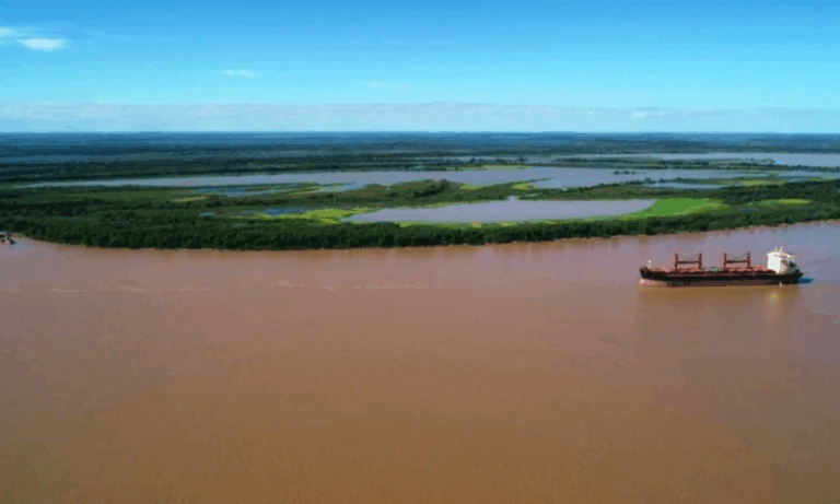 hidrovía, Paraná, Paraná-Paraguay, Entre Ríos, dragado, Javier Milei, Rogelio Frigerio, infraestructura portuaria, comercio exterior, transporte fluvial