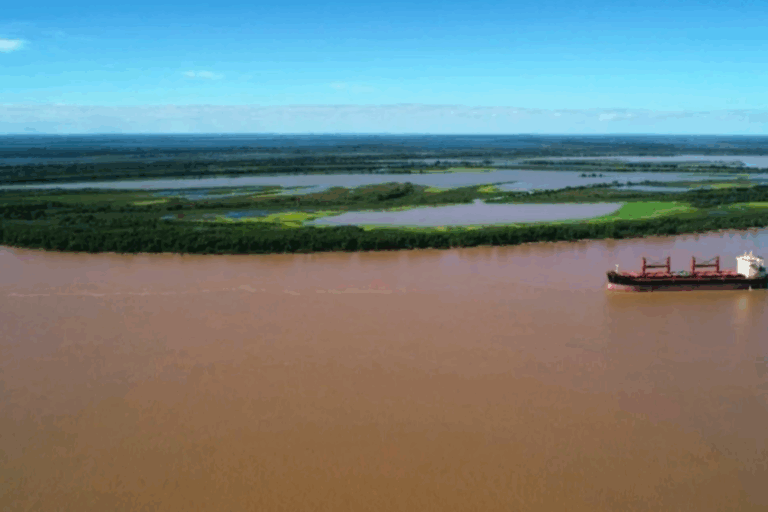 hidrovía, Paraná, Paraná-Paraguay, Entre Ríos, dragado, Javier Milei, Rogelio Frigerio, infraestructura portuaria, comercio exterior, transporte fluvial