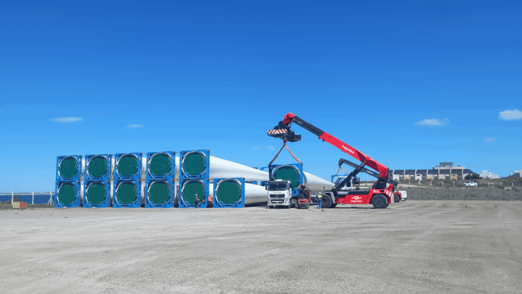 Energía renovable, Proyectos eólicos, Logística, Aerogeneradores, Argentina, La Flecha, Trelew, Chubut, Goldwind, Loginter
