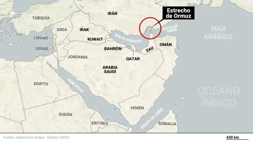 Estrecho de Ormuz, Mapa, Irán