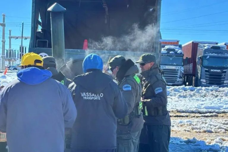 camiones varados, paso a Chile, pasos fronterizos, Pino Hachado, Cristo Redentor, temporal de nieve, camioneros, transporte internacional, transporte de cargas, Neuquén, Mendoza, cordillera de los Andes, logística, comercio exterior